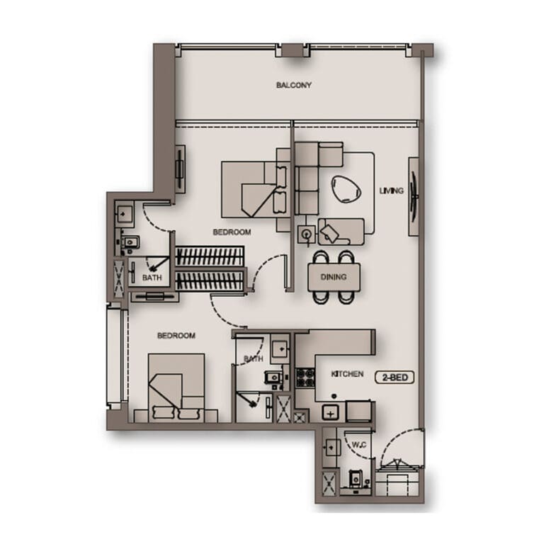 2 bedrooms Apartments