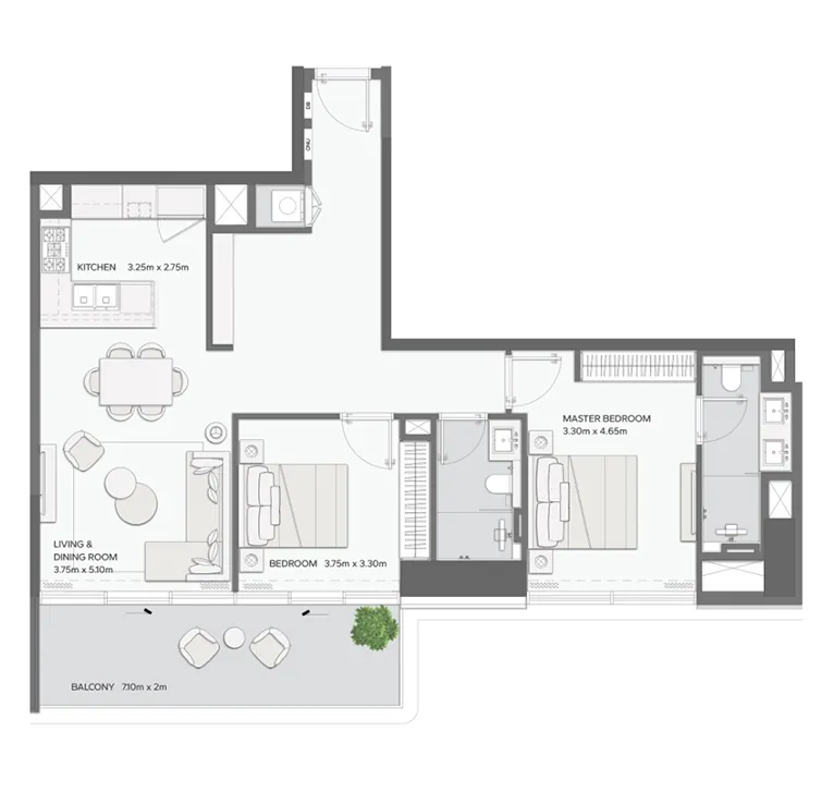 2 bedrooms Apartments